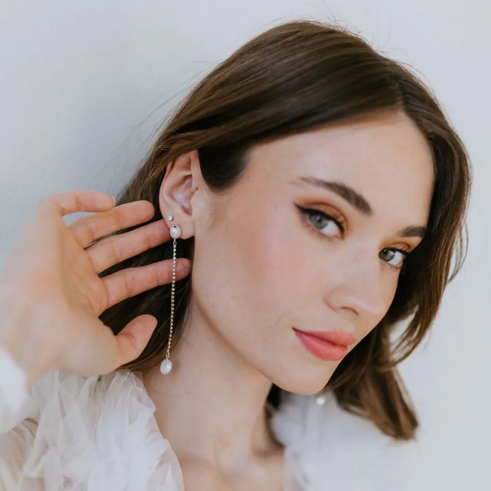 Crystal and Pearl drop earrings
